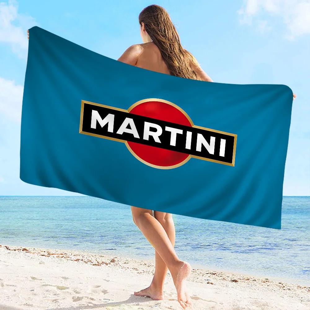Martini Logo Aufgedrucktes Handtuch Mikrofaser Strandtuch Saugfähig Schnelltrocknend Weich Yoga Schwimmen Resort Bergsteigen Handtuch
