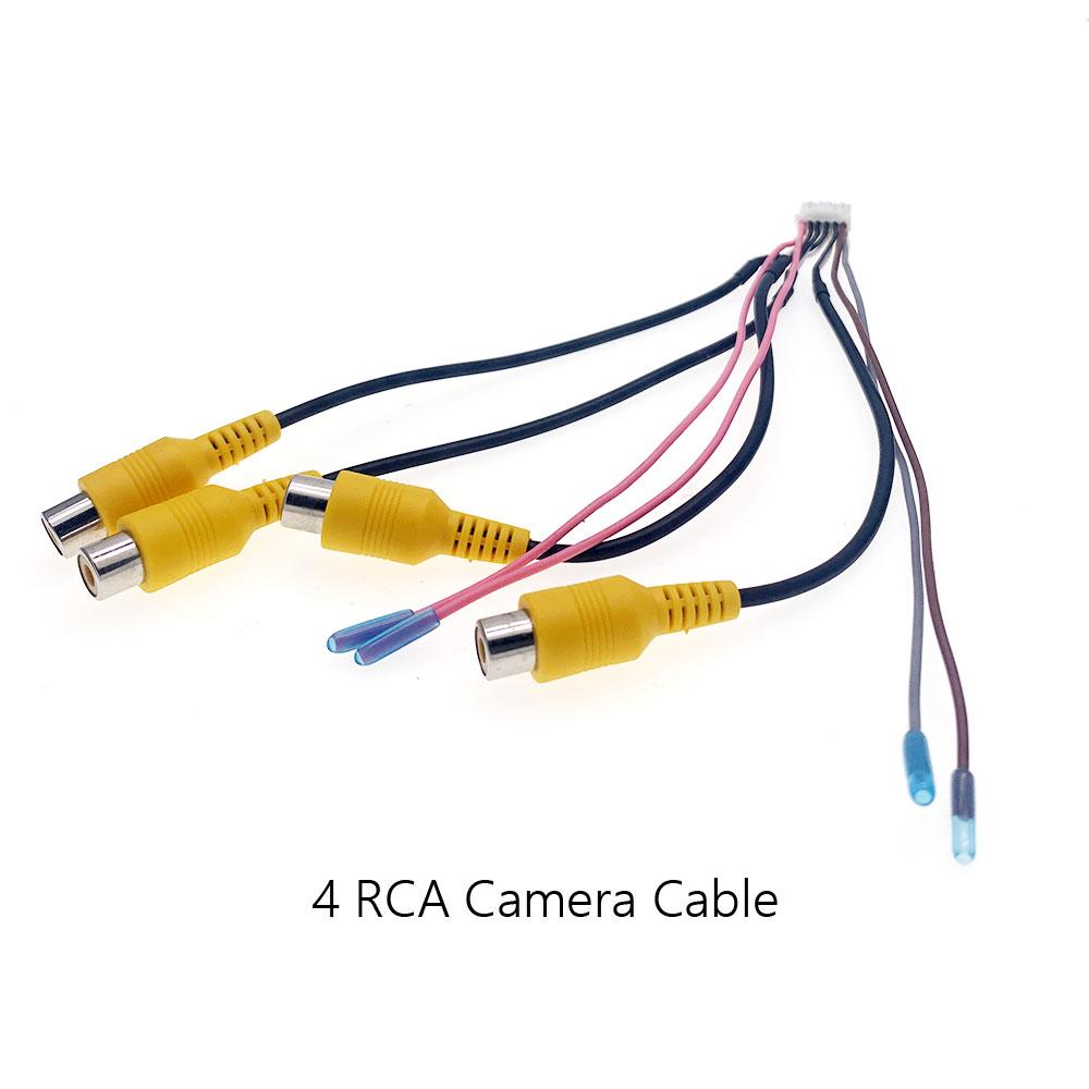 10 12 Pin Car Radio Rear View 360° Backup Camera Video RCA Input Output Cable Adapter Wiring Connector For Android Accessories