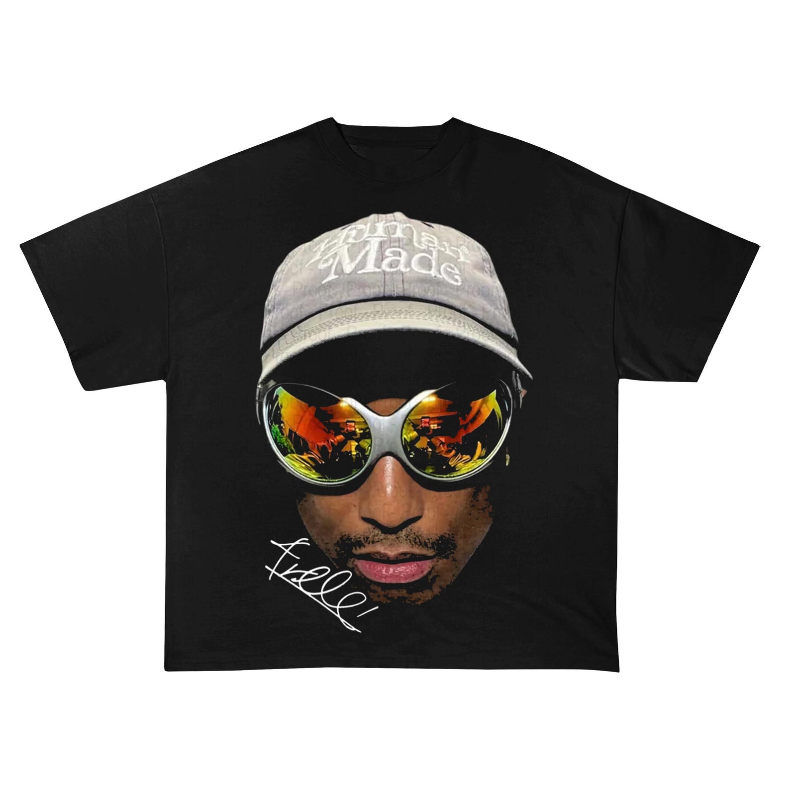 Pharrell tee - Pharrell Williams tee - rapper tee - concert tee S