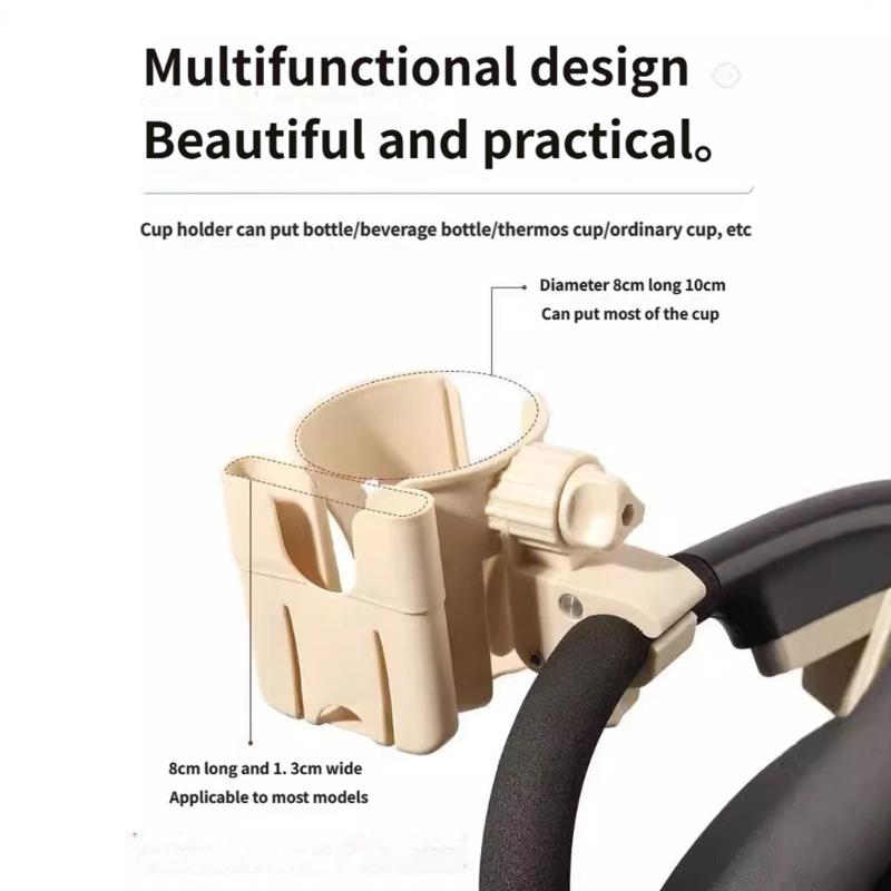 Universal Stroller Cup Holder And Phone Mount For Baby Carriages With Anti Slip Clamp Fit Most Round And Flat Tubes
