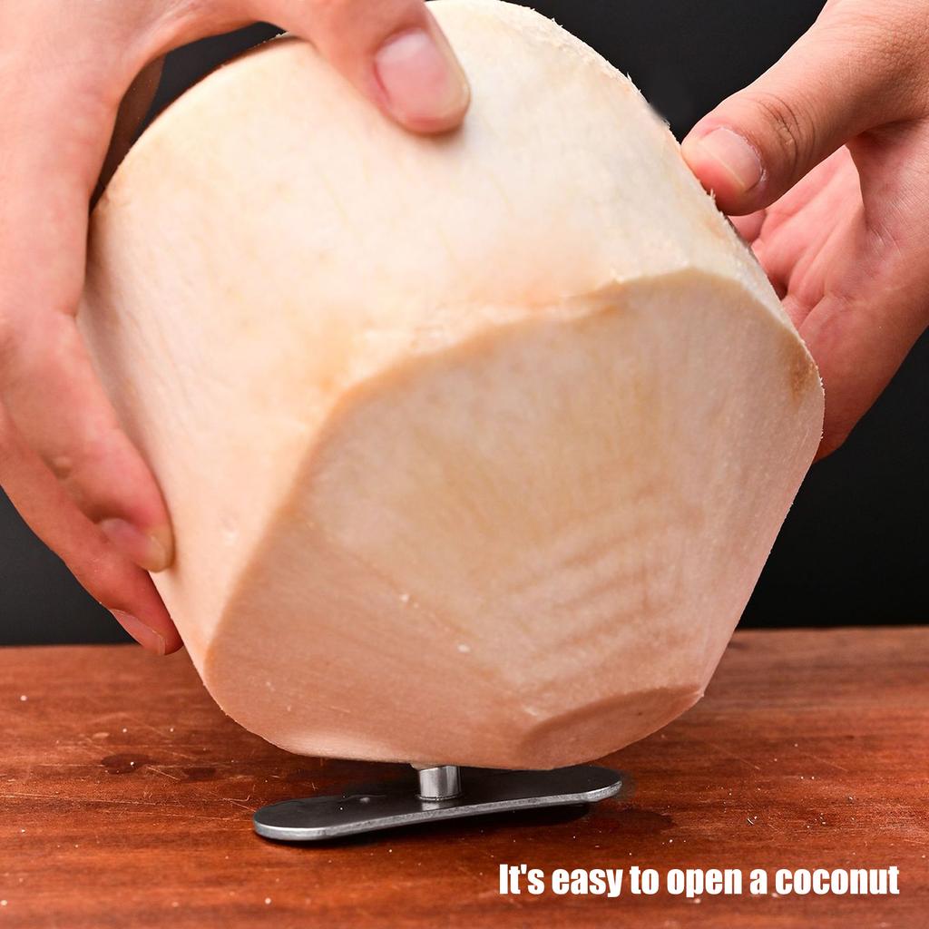 Sicheres und zuverlässiges Kokosnusswerkzeug Effizientes Kokosnussöffnungswerkzeug mit ergonomischem Griff und lebensmittelechtem Edelstahl
