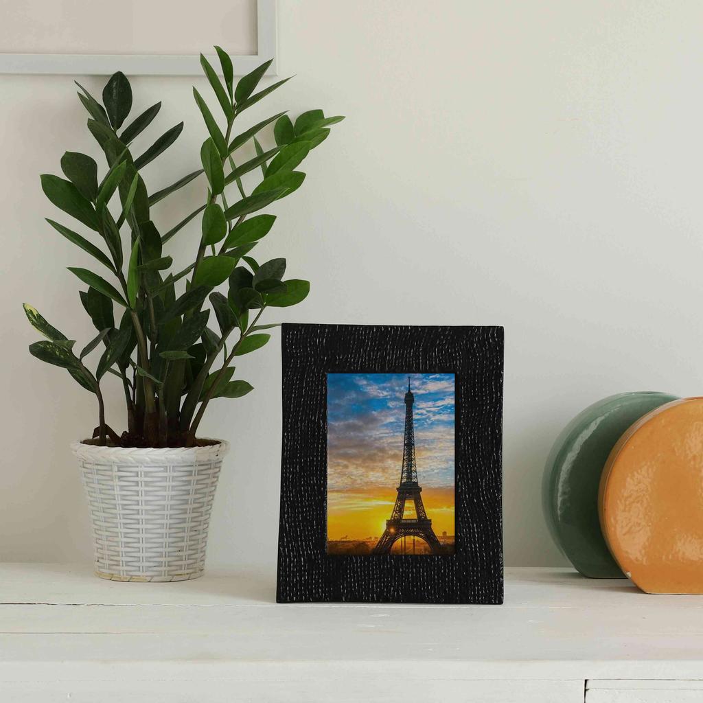 Motif Black Picture Frame Large – Decorative Photo Frame for Wall & Tabletop Display | 21 x 14 x 25 cm