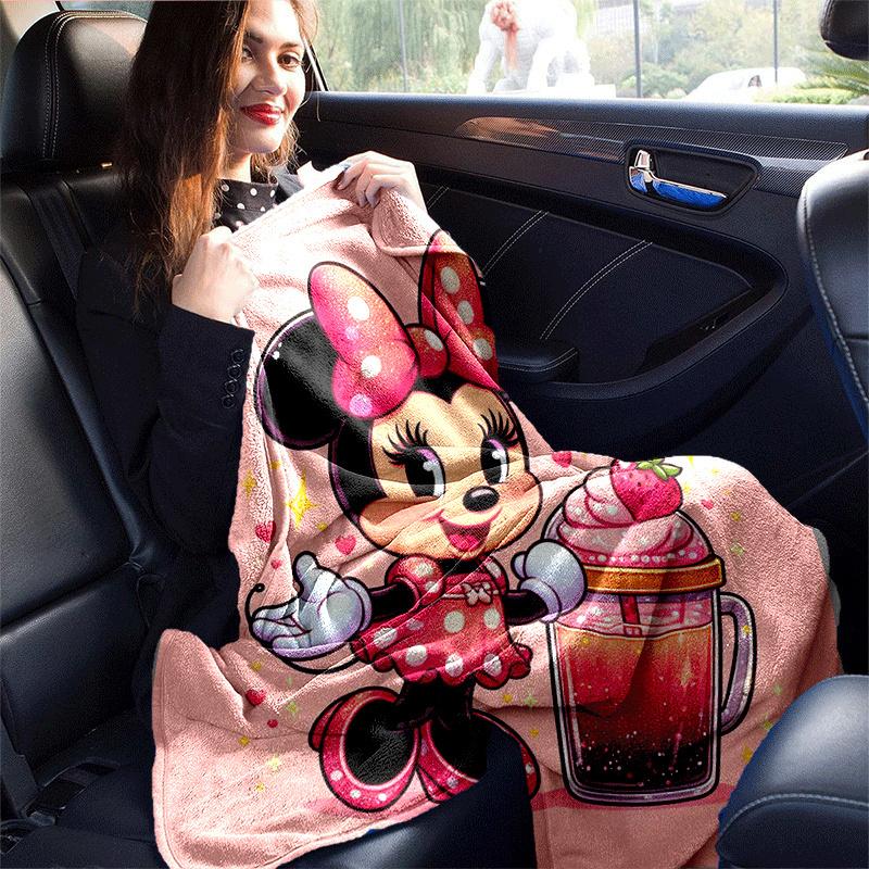 1pc Minnie Printing Blanket - Soft, All-Season Throw for Office Blanket, Car, Travel