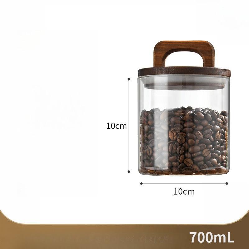 American style handle lid coffee can retro food display storage can glass storage can moisture-proof sealed glass can