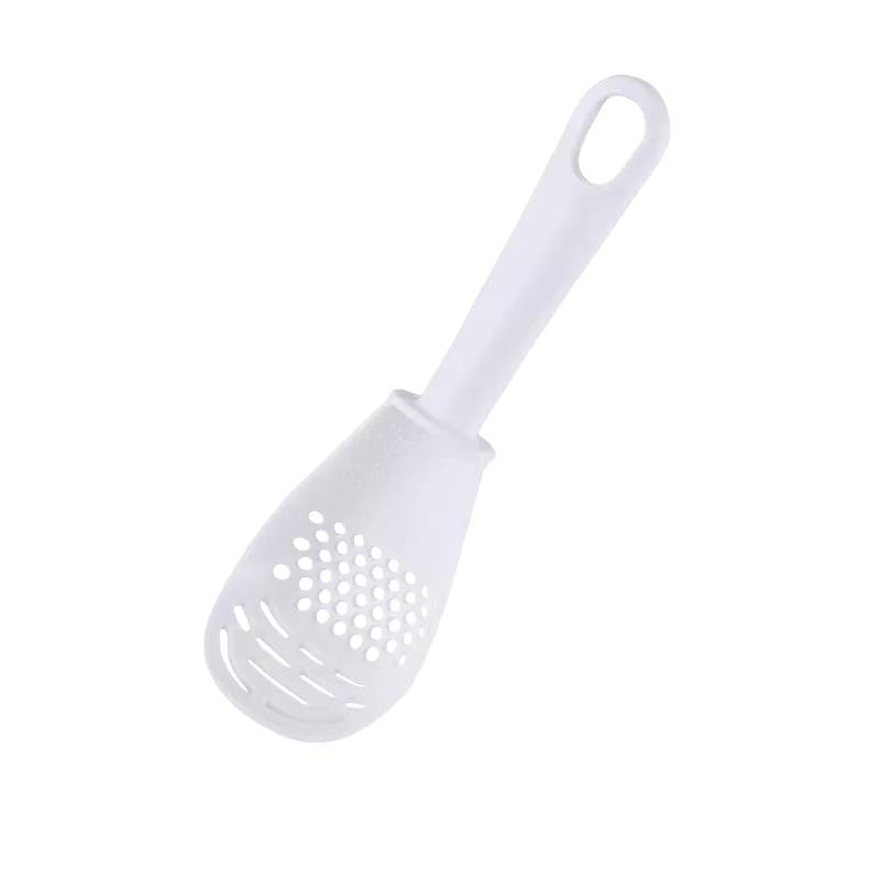 

5-in-1 Kitchen Tool: Masher, Whisk, Strainer, Grater & Bowl Scraper. Red, Easy-Clean PP Material. Ergonomic Handle. белый