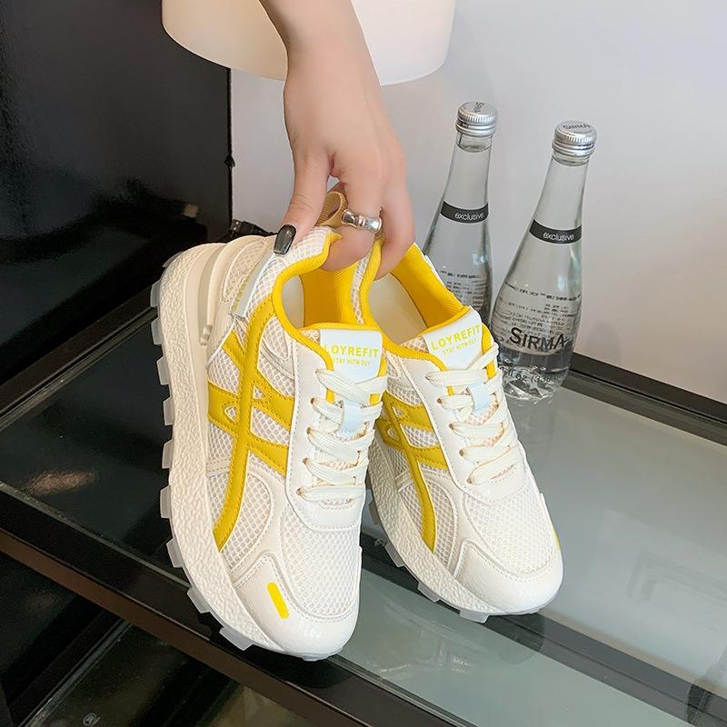 

Little white shoes women s summer new versatile student casual street shooting shoes women s thick-soled mesh 40 жовтий