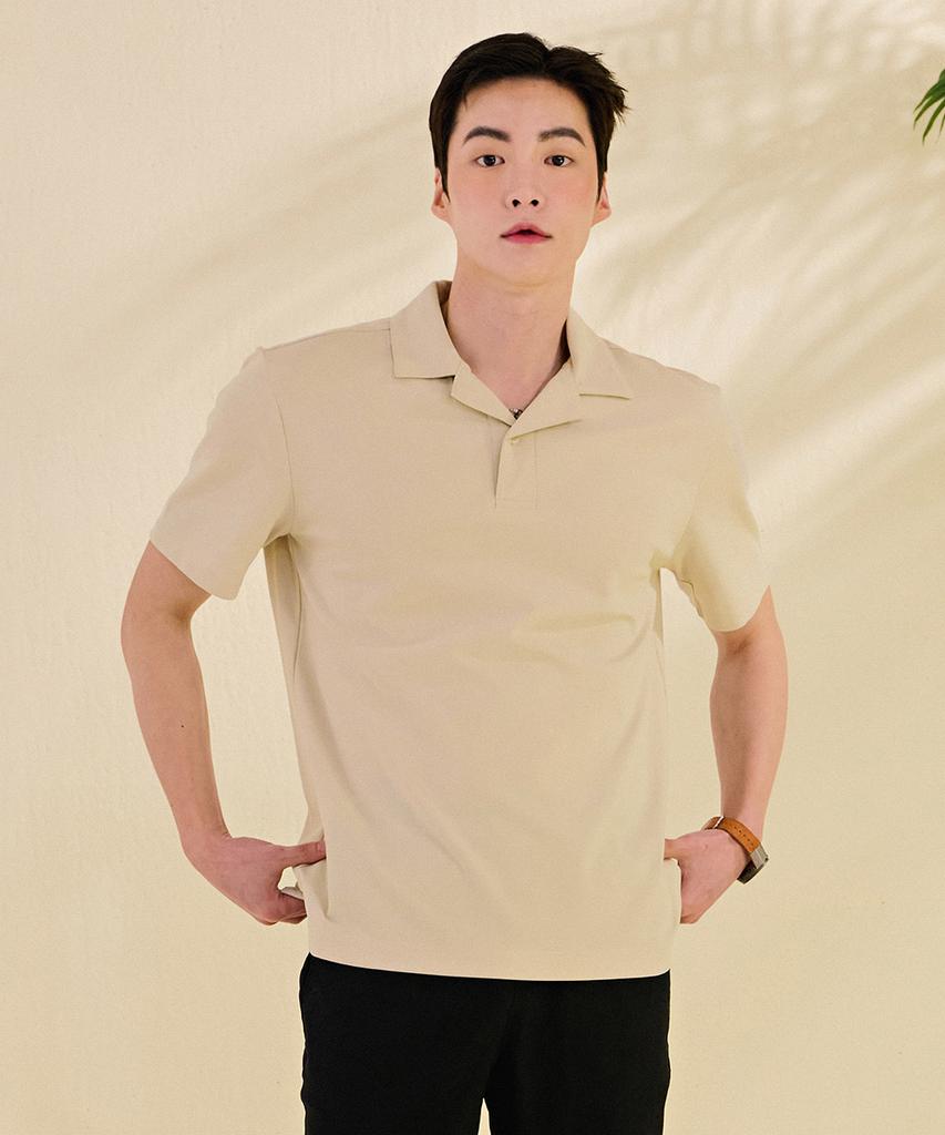 CHASECULT Men'S Modern Half-Open Collar Short Sleeve T-Shirt-Dbrk5712D0X