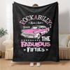 1pc Rockabilly Fabulous Soft Flannel All Season Throw for Home, Office, Outdoor UseDurable Comfort Soft Warm Throw for Home