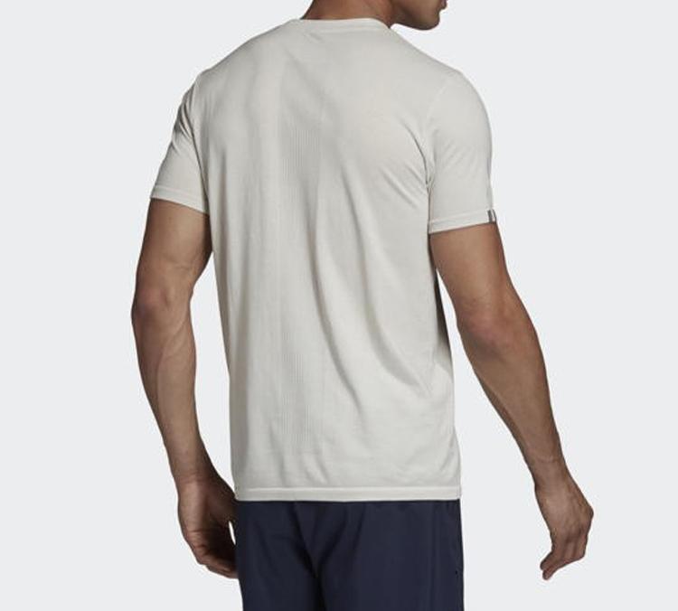 Adidas T Shirts Men's White Crew Neck Moderate Straight Fit DX2146