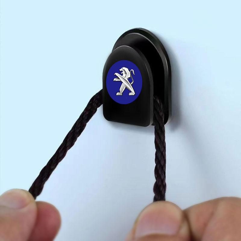 Mini Car Hooks Black Self Adhesive Invisible Hooks Interior Storage Holder For Peugeot 308 408 508 RCZ 208 3008 2008 206 207 108 406 407 408 206 207