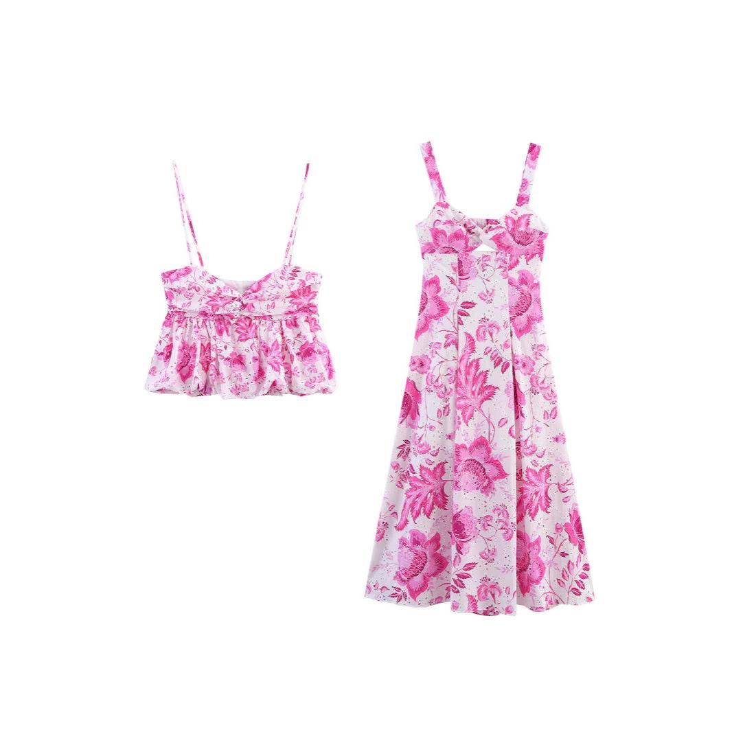 

ZA Women s 2025 Summer Sweet Print Puff Hem Camisole Top Extra Small
