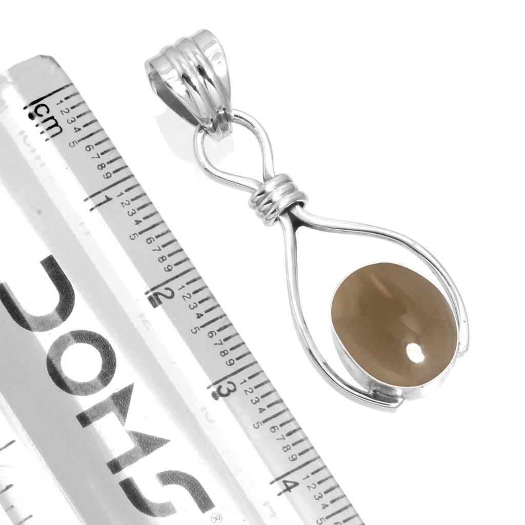 925 Sterling Silver Pendant Women Gemstone Handmade Jewelry Easter Gift Malachite Moonstone Rose Quartz Red Stone Smoky Topaz Tiger Eye Vintage