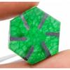Certified 37.00 Ct Colombian Trapiche Green Emerald Hexagon Cut Natural Gemstone