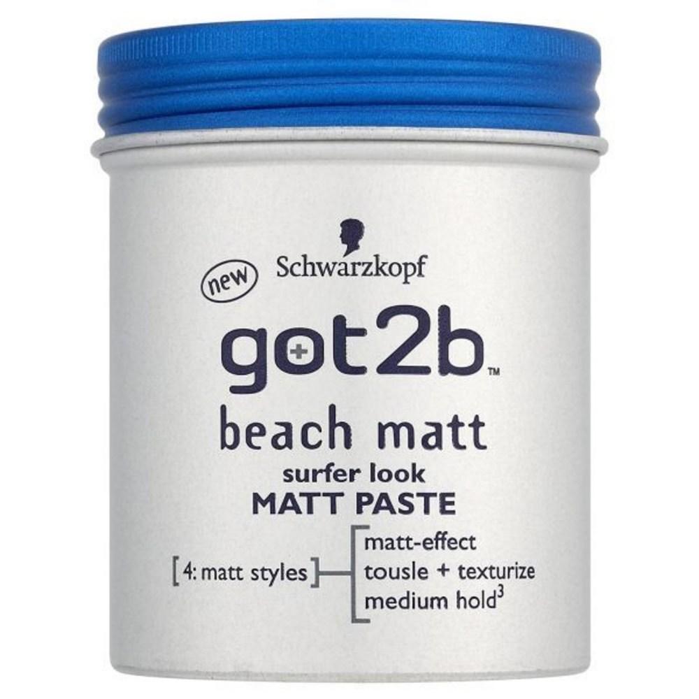 Got2B Beach Styling Paste Men's Hair Wax for Matte Surfer Look Scratch-resistant Texturing or Grooming Medium Hold 100ml Non-adhesive