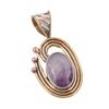 Natural Tiffany Stone 925 Solid Sterling Silver Gift TwoTone Pendant 1.50" Q7b23