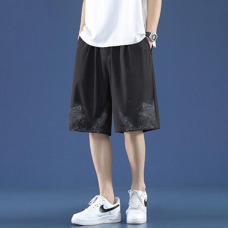 Black Ice Silk Men's Loose Casual Sports Shorts