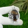 Natural Iron Tiger Eye Gemstone Pendant 925 Sterling Silver Indian Jewelry
