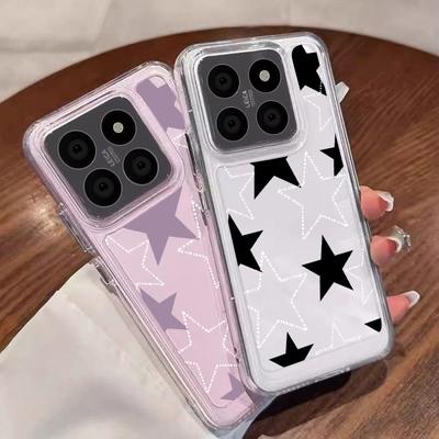For Xiaomi 14T 13T 11T Pro Poco X6 X5 Pro Redmi Note 13 12 11 10 Pro Max Phone Case Colorful Stars Pattern Shockproof Clear Soft Silicone Cover