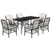 VidaXL Garden Dining Set Cushions 7pcs Black Wicker 3212086