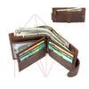 MVA Genuine Leather Men's Wallet - Short Bifold Vintage Stitch Coin Purse with Multiple Card Slots 7042