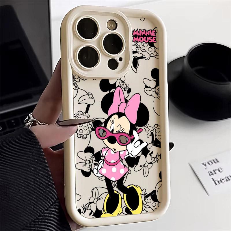 Pink Minnie Mouse Phone Case For iPhone 17E 11 12 13 14 15 16 17 Pro Max Fundas 17 Air Plus 16e Mini Silicone Back Cover