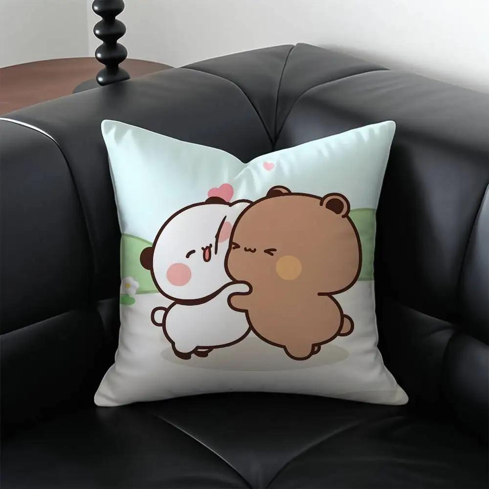 Cartoon Role Bubu Dudu Couple Pillow Case Anti-dustmite Pillowcase Invisible Zipper Silky Short Plush Sofa Cushion Cover