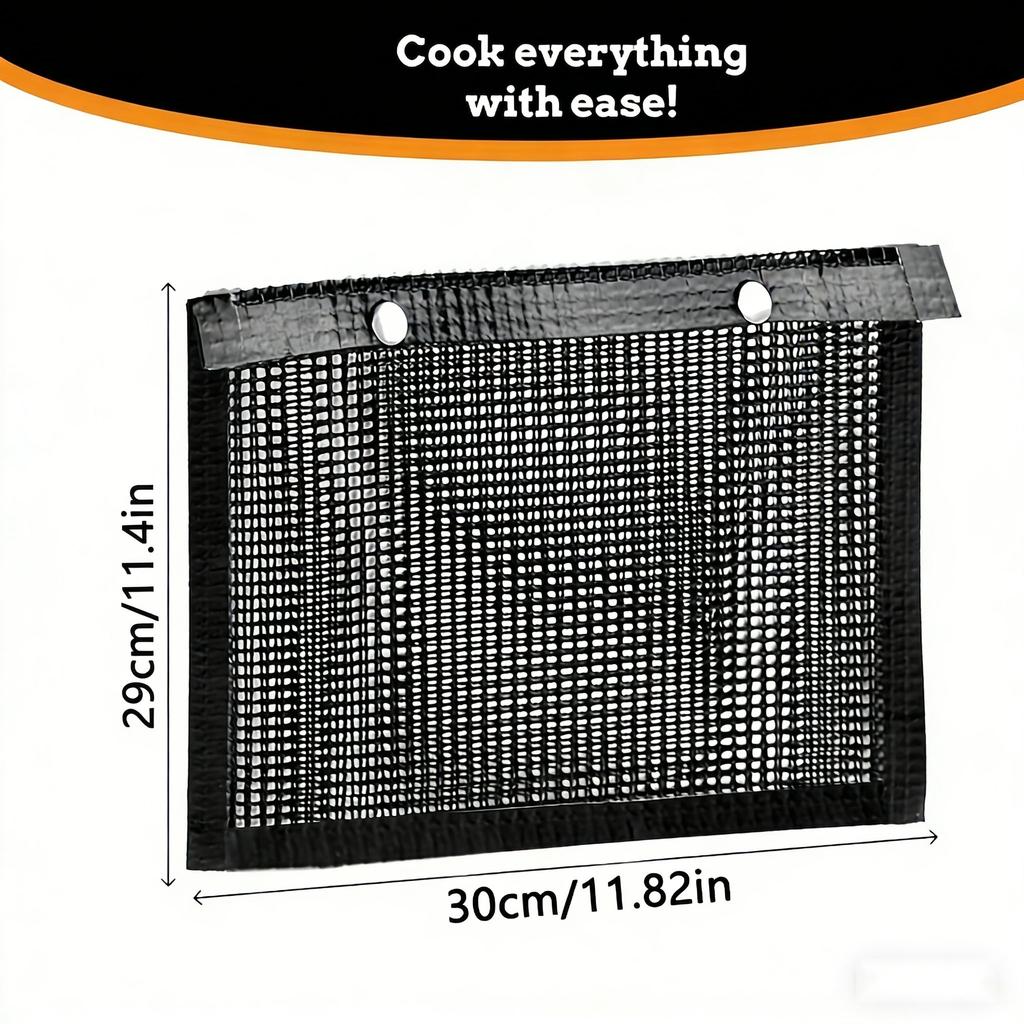 Non-Stick Mesh Grilling Bag Multi Purpose Reusable Heat Resistance Barbecue Bag Portable Multipurpose Barbecue Accessories