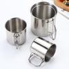 Set de pahare cu mâner pliabil din oțel inoxidabil cu geantă de depozitare ceașcă portabilă cu carabină pentru acasă, în aer liber, camping, cu apă, căni de băutură, pentru drumeții, picnicuri