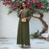 AB421 Elegant Embroidered Middle Eastern Pullover Robe - Arabic Jalabiya Dress