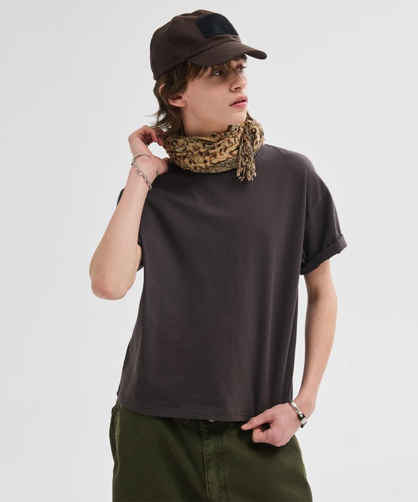 LEIRE Essential Crop T-Shirt [Charcoal]