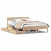 VidaXL Bed Frame with Headboard 120x200 Cm Solid Pine Wood, Bedroom Furniture, Bed Base, Wooden Bed, Bed, 3301752