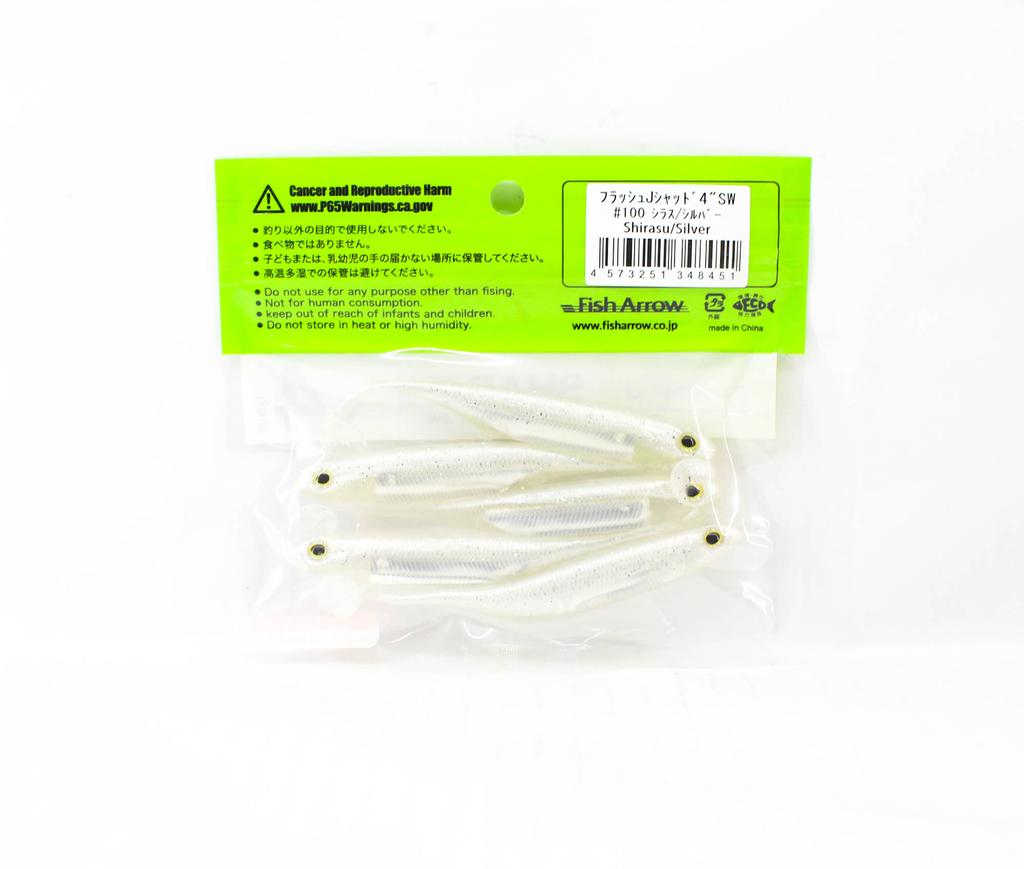 Fish Arrow Soft Lure Flash J Shad SW 4 Inch 5 Piece Per Pack #100 (8451)