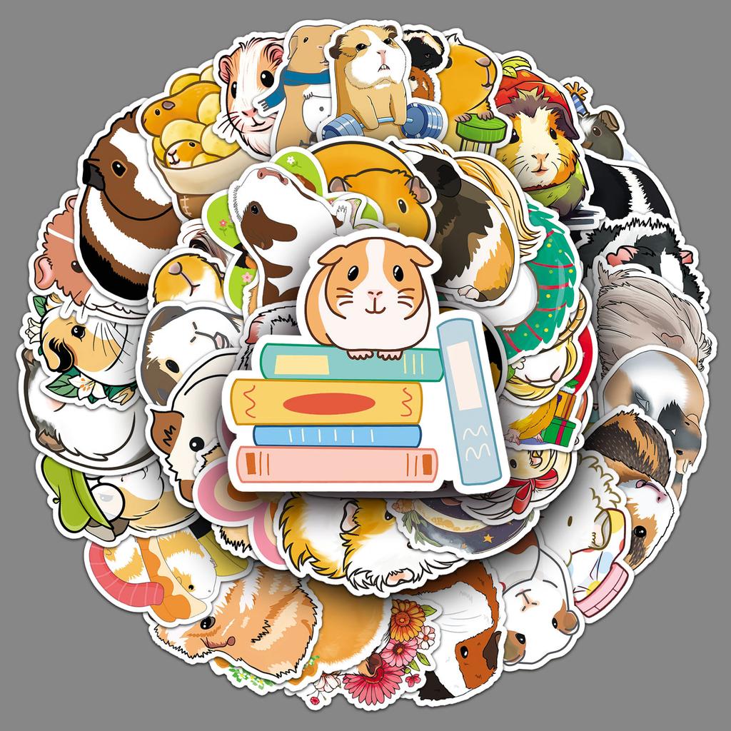 51 Guinea Pig Graffiti Stickers Personalized Cartoon Cute Animal Decoration Mobile Phone Case Water Cup Hand Ledger Stickers