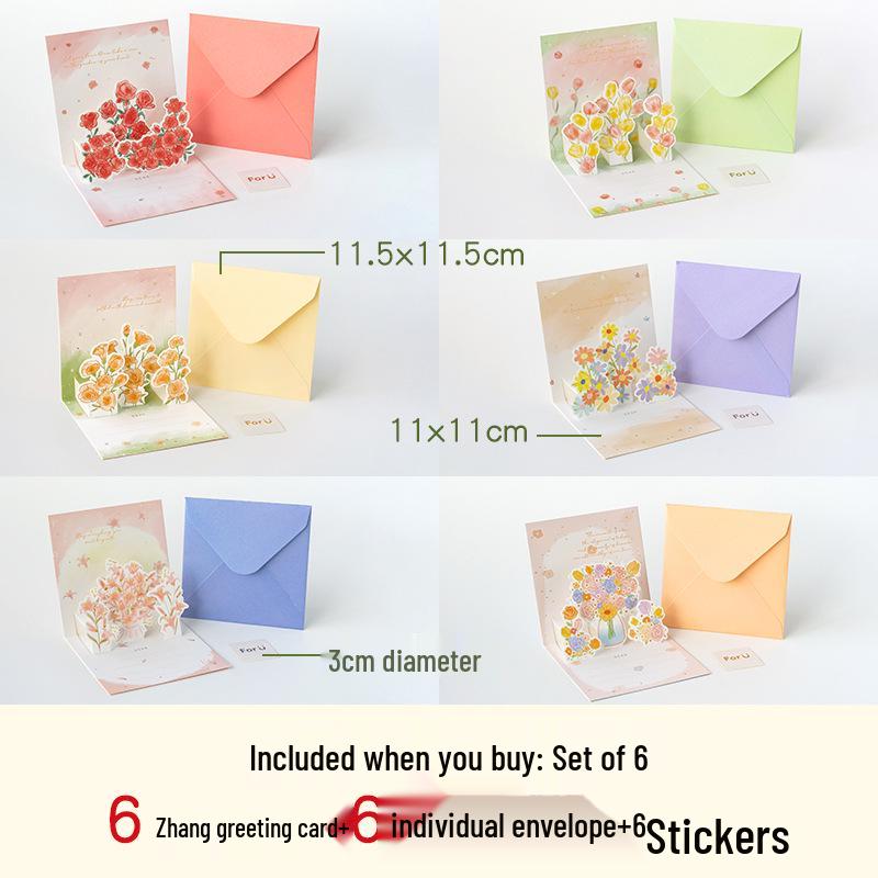 Creative 3D Floral Greeting Card for Holiday or Birthday Appreciation