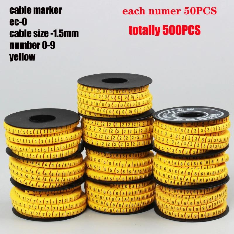 Cable Marking Label EC-0 Cable Marking Number 0 to 9 Cable Size 1.5-6.0 SQMM Mixed Color PVC Cable Marking Insulation Marking
