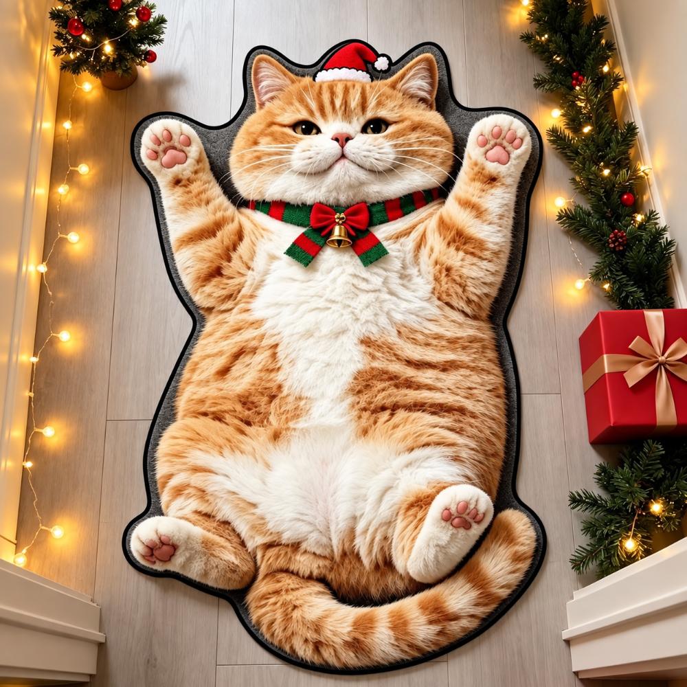 Non-Slip Home Decor Carpet Diatom Mud Cartoon Carpet Cute Cat-Shaped Area Rug  Living Rooms