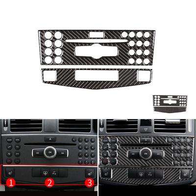 Auto Real Carbon Fiber Center Navigation Panel Rahmen Trim Für Mercedes Benz C Klasse W204 C180 C200 C260 2007 2008 2009