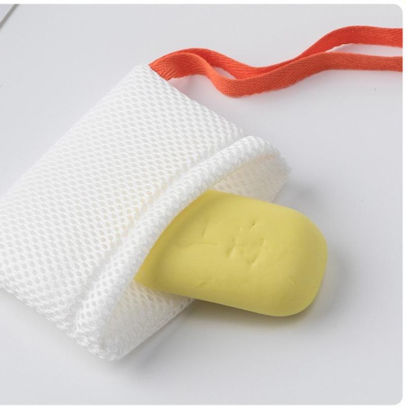 1 Pieza Red Espumosa Limpiadora para Baño Cuadrada/Ovalada de Doble Cara Bolsa para Jabón Esponjas Exfoliantes para el Cuerpo Bolsillo de Malla para Jabón para Baño