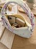 Trendy Cherry Blossom Print Shoulder Bag, Corduroy Underarm Bag for Daily Casual Use