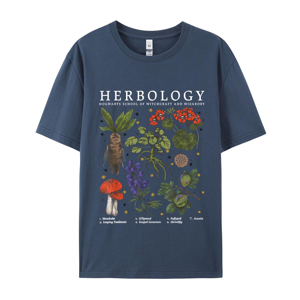 

Жіноча футболка з чистої бавовни Herbology Hogwarts, Європейський/Американський крій, Короткий рукав XXS