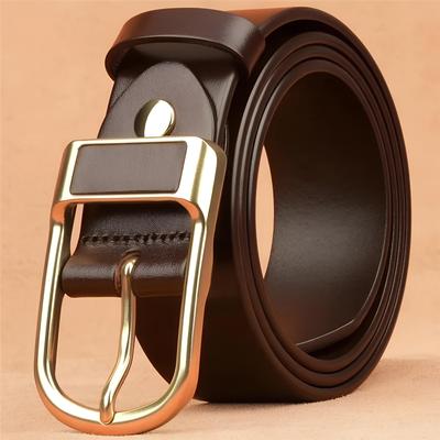 1PC Belt For Men Business Casual Vintage Luxury Brand Genuine Leather Belt Men Designer For Jeans Fashion Pin Buckle Strap HQ236