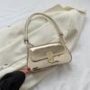 Trendy Korean Style Small Square Shoulder Bag In Black Gold Silver Or Rose For Women