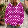 Women's Polka Dot Print Hooded Long Sleeve Sweatshirt with Pocket and Casual Top