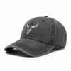 Hip Hop Bull Skull Print Baseball Cap Washed Cotton Streetwear Hats  For Man Women Unisex