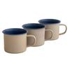 PORCELAINS MAT NAVY MUG, Set of 3, 270cc, Tajimi Mino Ware, Made In Japan (Navy)
