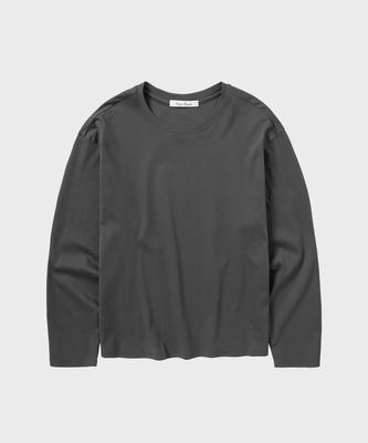 NONBLANK Reporter Cotton Crop Ls T-Shirt_Charcoal