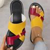 Mix Color Flat Sandals Women 2026 Summer Pu Leather Clip Toe Outdoor Slippers Woman Plus Size 43 Non Slip Beach Slide Flip Flops