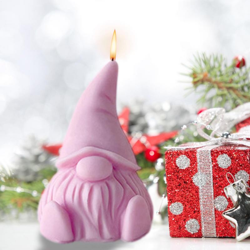 DIY Candle Silicone Mold 3D Gnome Christmas Handmade Gypsum Soap Cement Resin Molds Festival Xmas Gift Candle Making Supplies