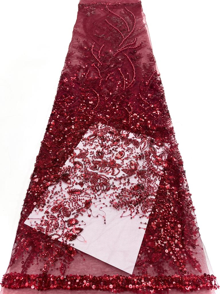 Luxury Hight Quality Nigeria Sequins Net Embroidery Lace Fabric African Mesh Lace Fabric 2025 French Tulle Lac For Women Wedding