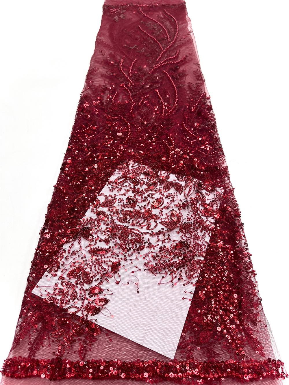 

Luxury Hight Quality Nigeria Sequins Net Embroidery Lace Fabric African Mesh Lace Fabric 2025 French Tulle Lac For Women Wedding 5 yards&120cm